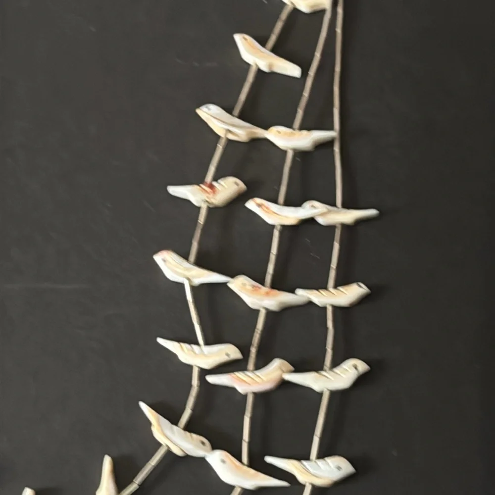 Vintage 70s Zuni Sterling Silver Bird Fetish Necklace - Picture 5 of 14